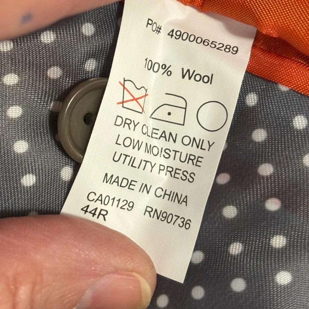 Tallia Mens Grey Glen Plaid Sport Coat 44R Wool 2-Button Blazer NWT Small Flaw